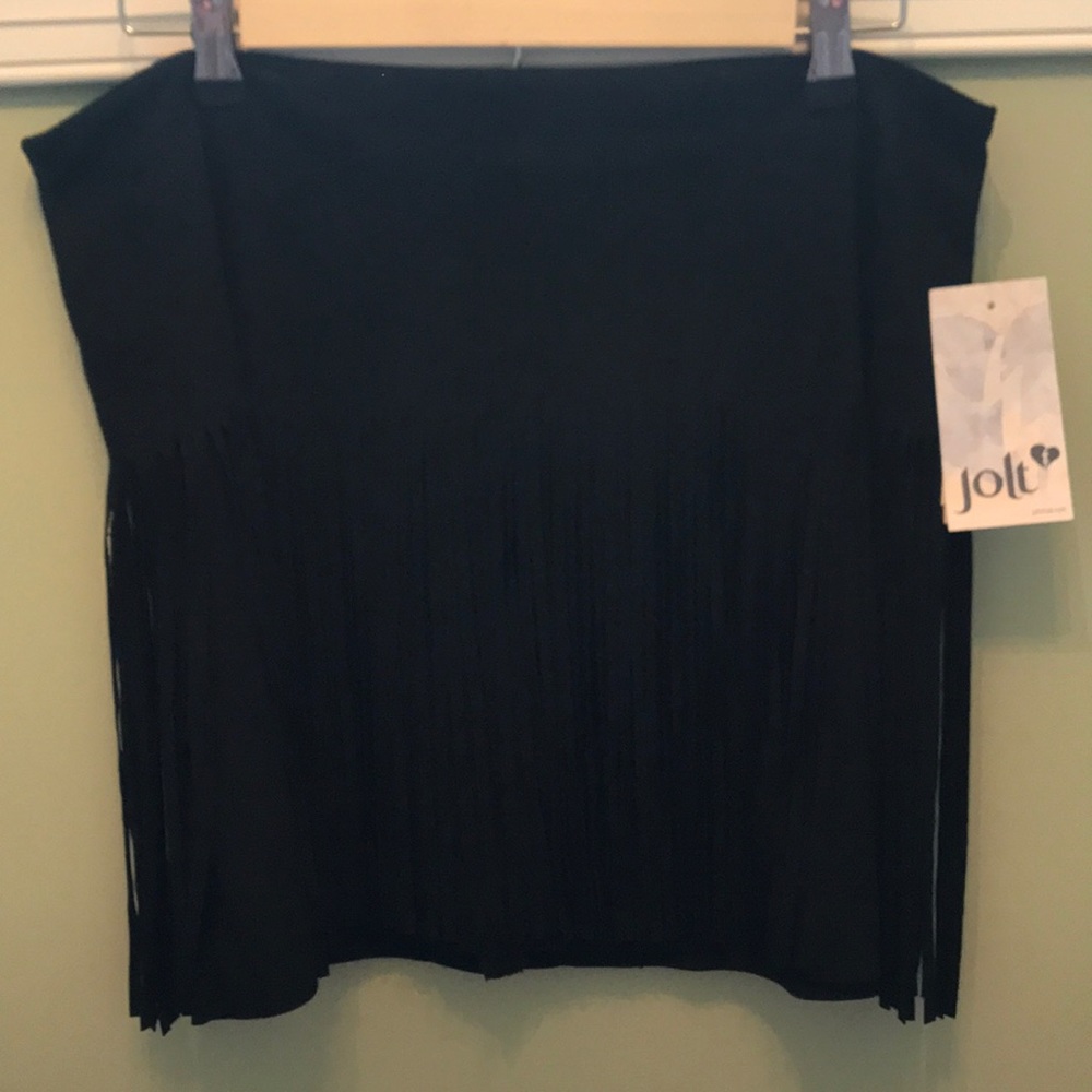 NWT JOLT BLACK FRINGE SKIRT